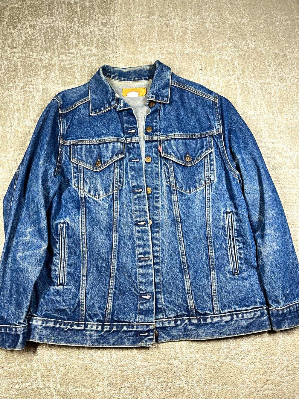 Levi Strauss & Co. 70617-0217 Vintage Denim Trucker Jacket Mens See Measurements